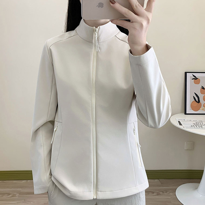 春秋立领软壳衣女户外运动防风防水保暖运动风衣夹克单冲锋衣外套