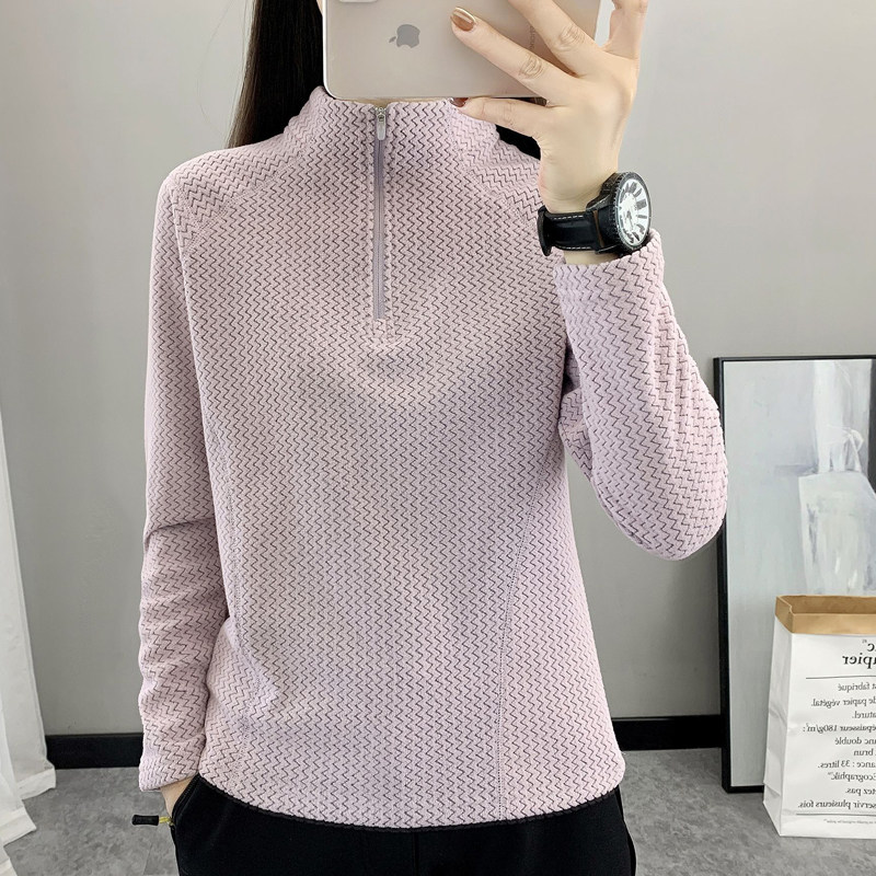 抓绒衣女保暖套头打底衫摇粒绒