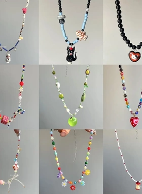 夏季多巴胺系列～彩色趣味项链甜酷女配饰韩系ins小众高级锁骨链