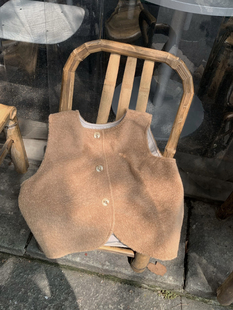 草草的Molly 奶驼色羊羔毛开衫上衣 女秋冬圆领圈圈毛温暖小马甲