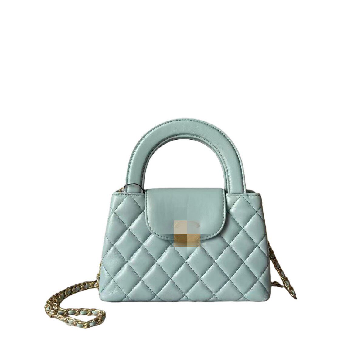 热卖2026新款Kelly金标真皮链条带手柄斜挎单肩手提包纯牛皮女包