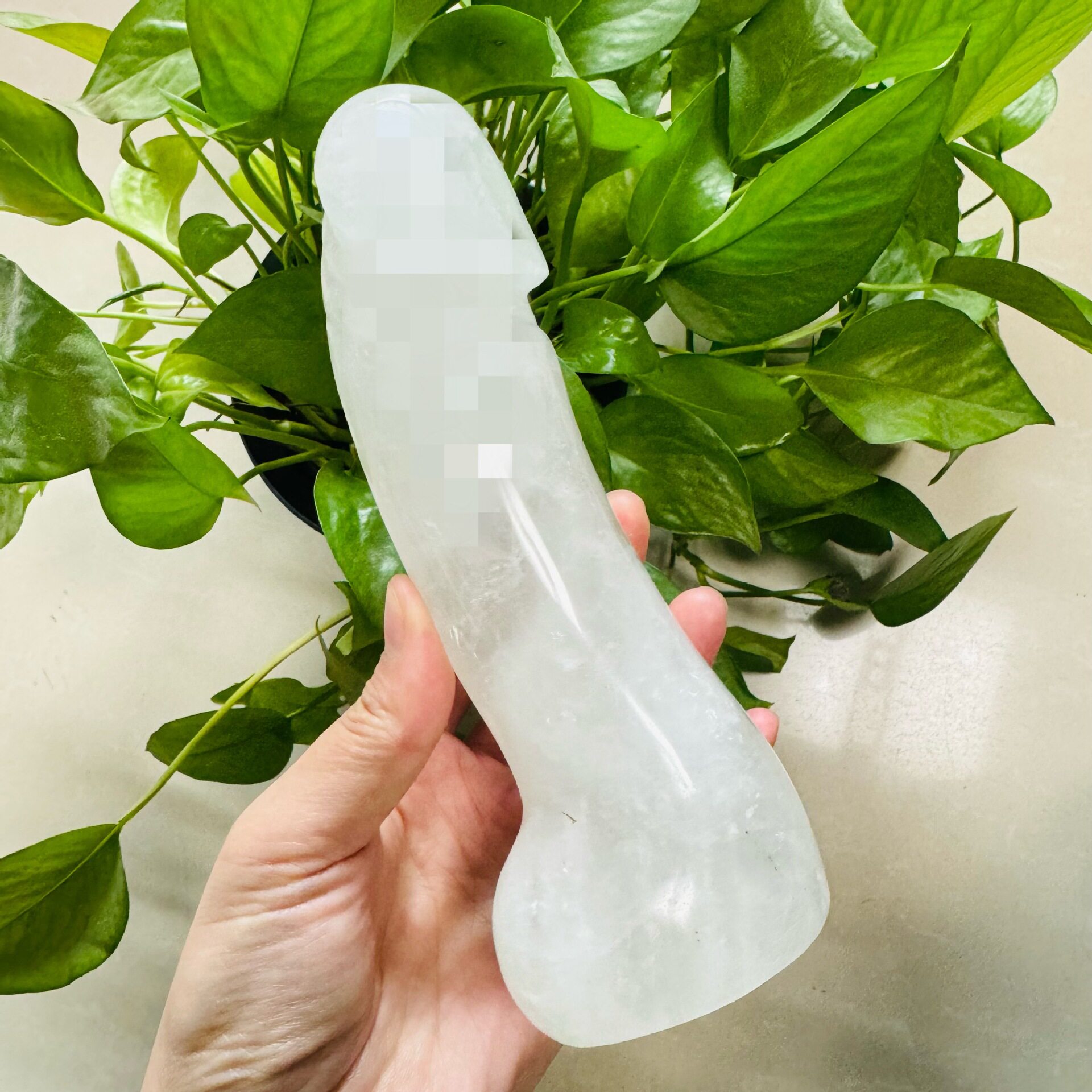 跨境热销  天然白水晶 水晶按摩棒雕刻打磨批发直供