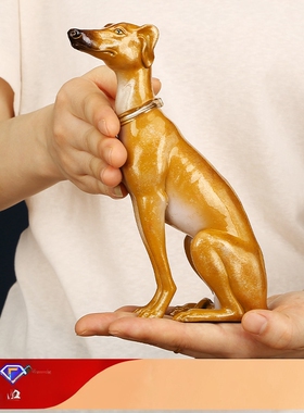 彩铜灵缇犬生肖狗家居办公室玄关乔迁生日开业礼品工艺品摆件