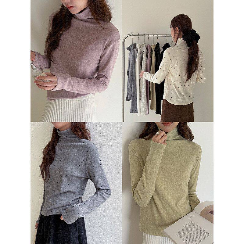 APXIVI韩系堆堆领磨毛长袖T恤女