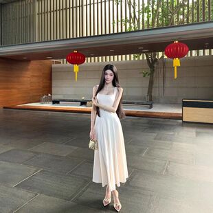 Barb Chill「温柔神裙」吊带长裙连衣裙春季针织裙气质法式礼服裙