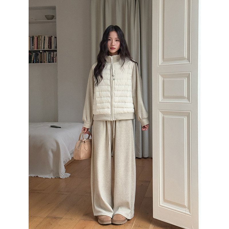 【歌铭】韩系通勤拼接立领层次感