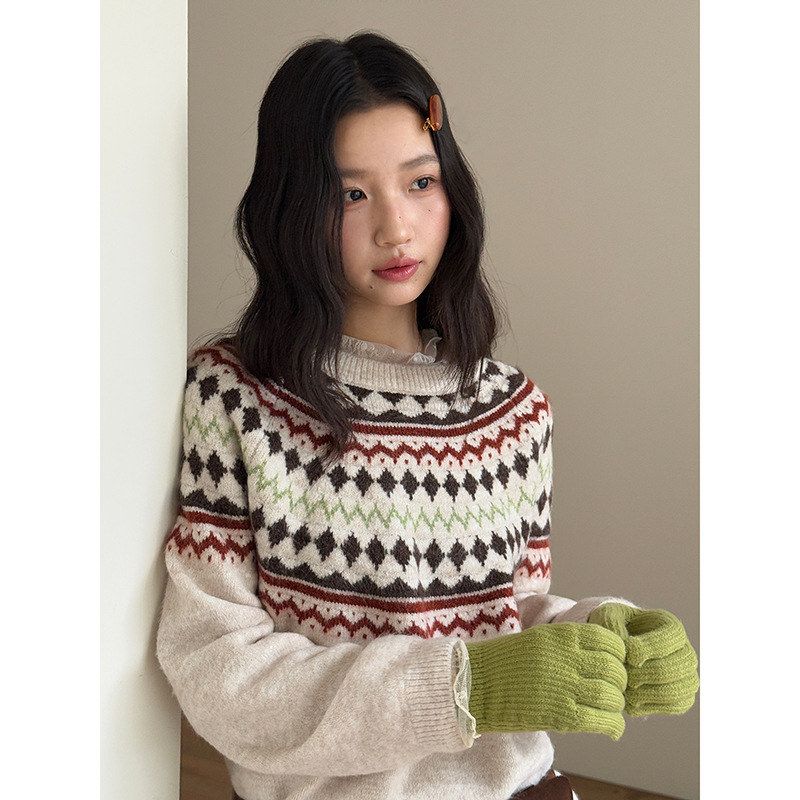 【费尔岛雪夜】歌铭法式复古圆领