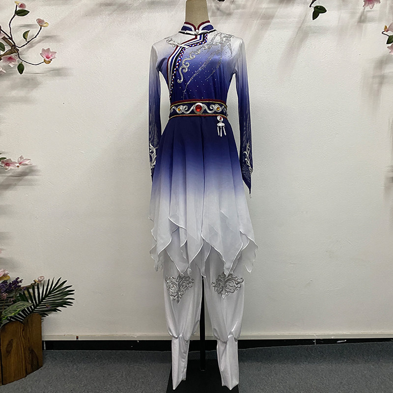 蒙古舞蹈服短款大摆裙独舞开场民族风舞台演出服女款艺考表演定制