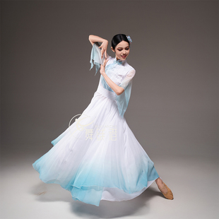 新款古典舞蹈演生如夏花服装女民间舞独舞飘逸大裙摆艺考表演定制
