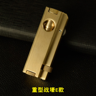 重型战壕煤油打火机复古金属黄铜打火机砂轮明火