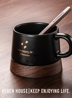 Promates樱花杯子陶瓷咖啡杯高档精致马克杯轻奢高级感女生礼盒装