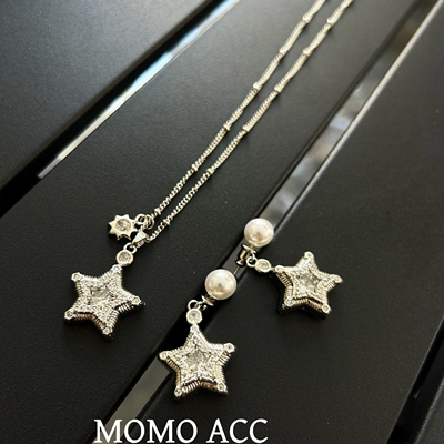 357陈太同款立体微镶五角星爆款高级轻奢锁骨链气质百搭配饰