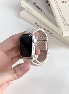 适用AppleWatchS109尼龙磁吸表带S8苹果手表S7iWatchS6/5/SE表带