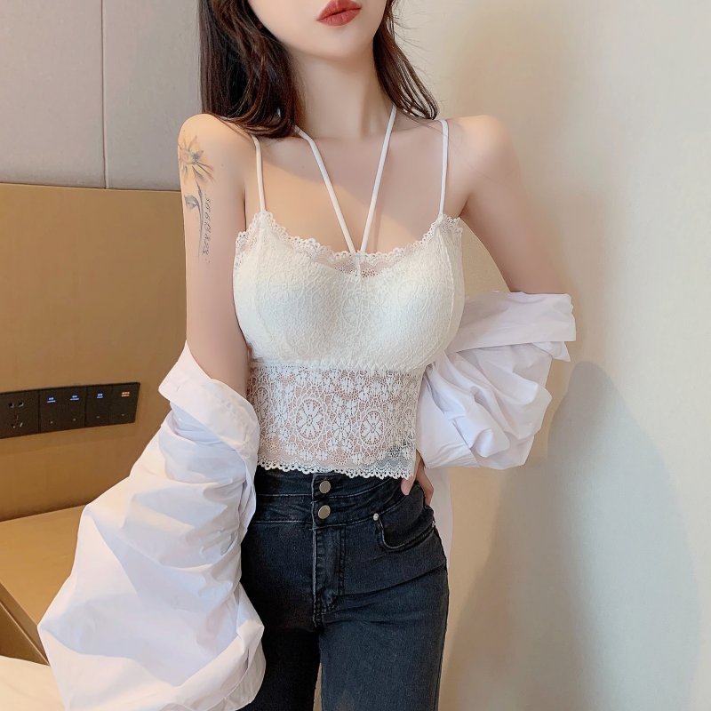 **Real price * * ~ real shooting ~ hook flower hollowed out lace hanging neck versatile suspender vest underwear underpants female