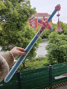扭扭棒桃花剑成品汉服cos手持道具古风拍照配饰 佩剑流苏国风