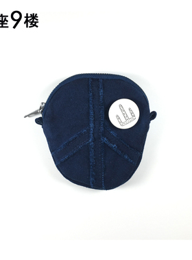 山系手工蓝染indigo blue帆布零钱卡包美式复古硬币收纳小非遗包