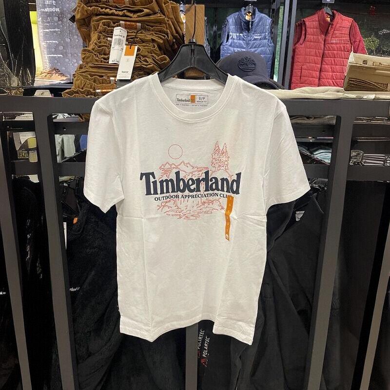 天伯伦TIMBERLAND添柏岚夏季男士休闲印花图案纯棉短袖圆领T恤衫
