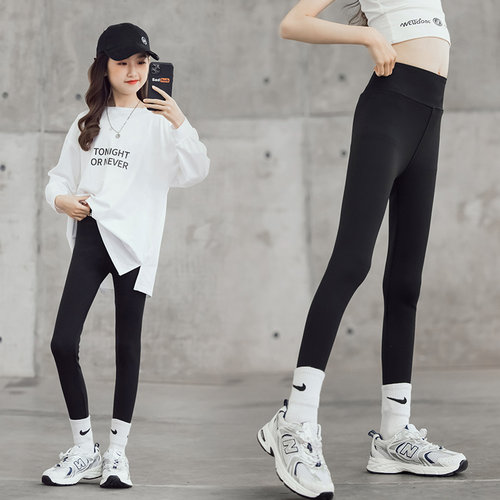 女童鲨鱼裤秋冬季加绒加厚韩版修身儿童打底裤中大童女孩外穿裤子