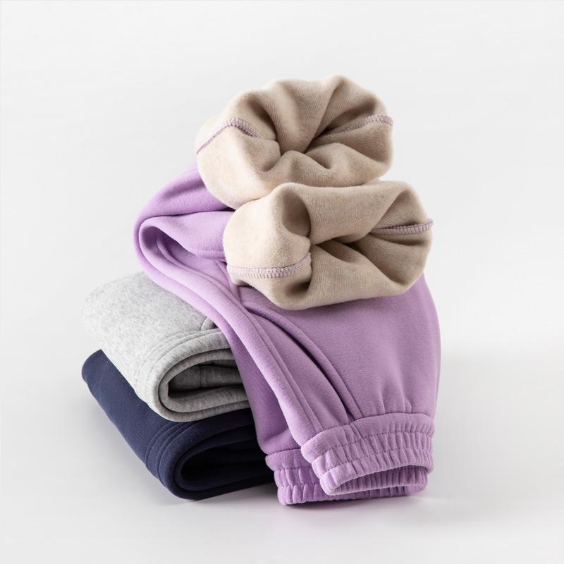 儿童运动裤加绒加厚秋冬新款男女童外穿保暖卫裤百搭舒适束脚裤子