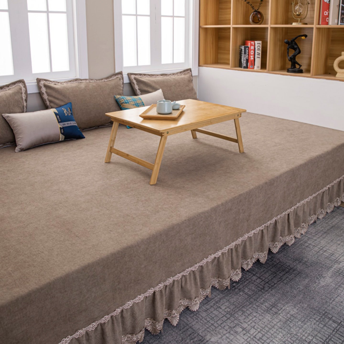 雪尼尔炕盖榻榻米床单防滑床盖