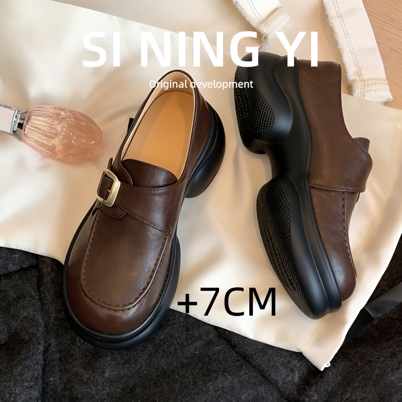 羊皮版~法式复古乐福鞋女新款圆头一脚蹬单鞋百搭粗跟英伦风皮鞋,女鞋,乐福鞋（豆豆鞋）,淘宝优惠券,粉丝福利购,淘宝优惠卷