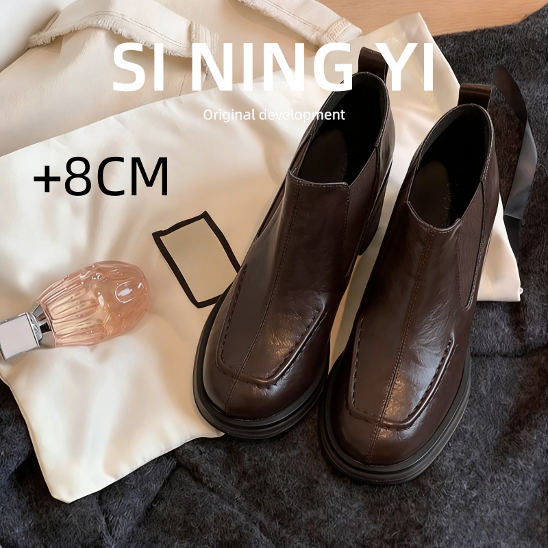 羊皮版~粗高跟简约设计圆头小众深口英伦风女士时尚舒适气质单鞋,女鞋,深口单鞋,淘宝优惠券,粉丝福利购,淘宝优惠卷