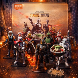 布鲁可星球大战曼达洛人starwar贾伦mando积木人手办收藏玩具拼装