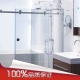 无框简易淋浴房全套五金配件304不锈刚方管推拉门移门吊轮屏风