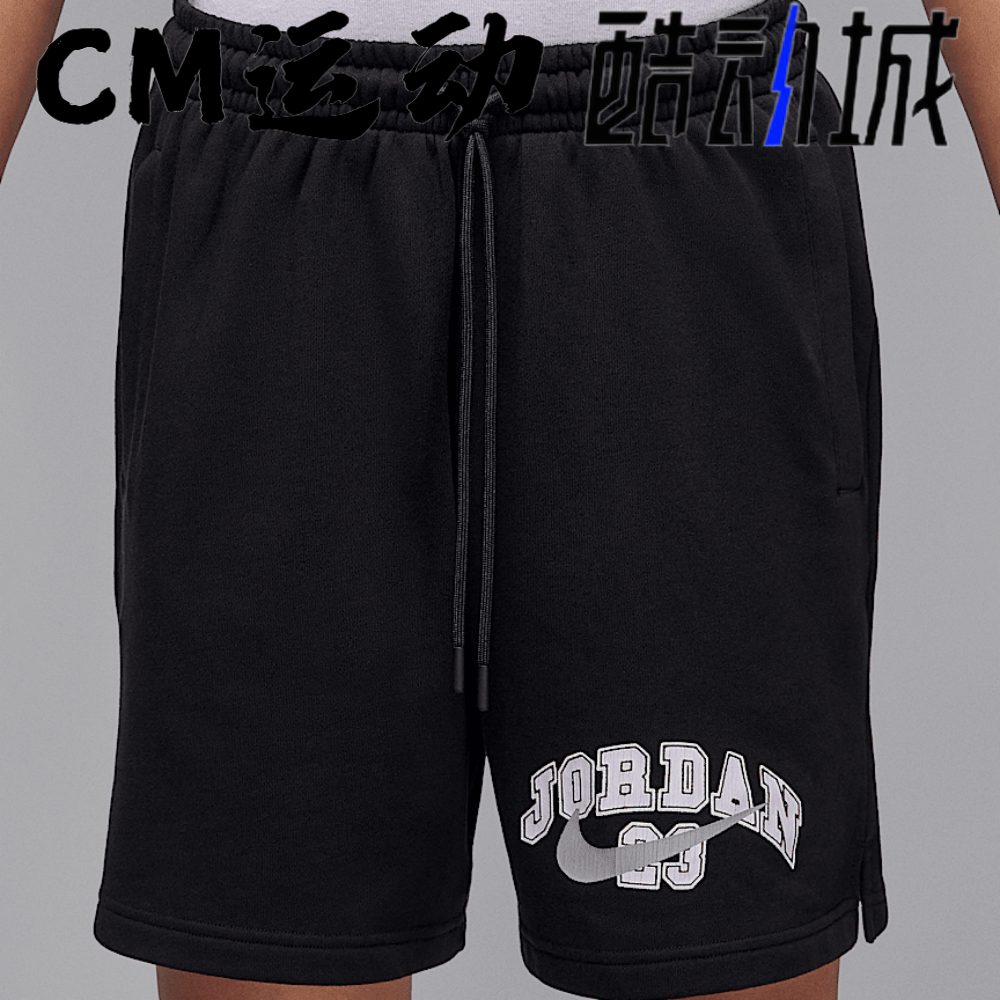 酷动城JORDAN男子运动休闲宽松毛圈针织印花舒适短裤IB7273-010图片