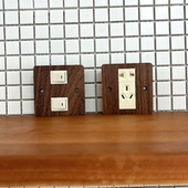 新品 胡桃木 实木复古开关插座 有条 86型家用面板 五孔插座