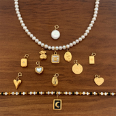 WITH DIY美国14K包金万能扣可拆卸吊坠任意扣质感郁金香珍珠