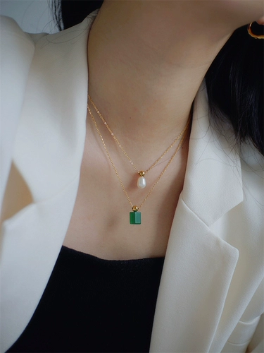 Маленькое натуральное ожерелье из жемчуга, цепочка до ключиц, простой и элегантный дизайн