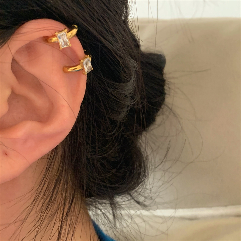 可调节耳夹简约时髦方钻耳骨夹女