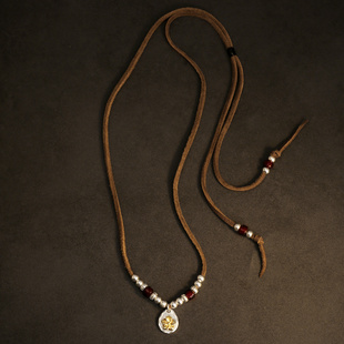 三沐高桥吾郎菊地健纯银925樱花唐草切边饼情侣项链吊坠银饰