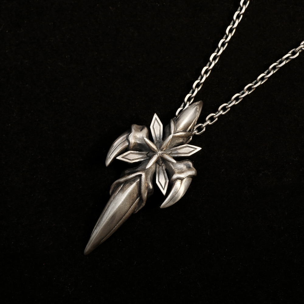 血腥玛丽925纯银手工十字架吊坠