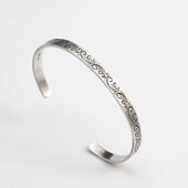 三沐高桥吾郎风格 Dear Blossom松井直毅手工唐草平打手镯男女纯银