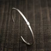 三沐BWL bangle925纯银手工手打笑脸情侣手镯 Hammerd amp japan