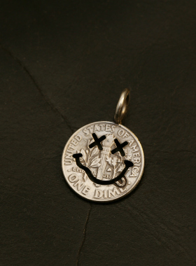 男女款纯银手工银币吊坠