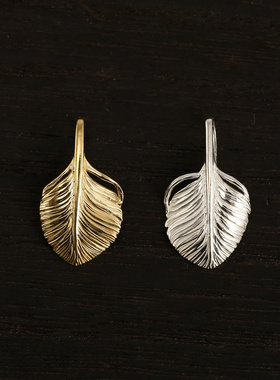 菊地健ken kikuchi小葵叶贝羽毛吊坠925纯银小葵羽diy小吊坠