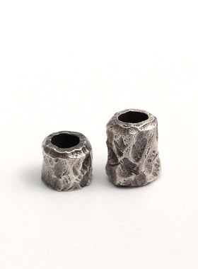 925纯银手工石头银管珠