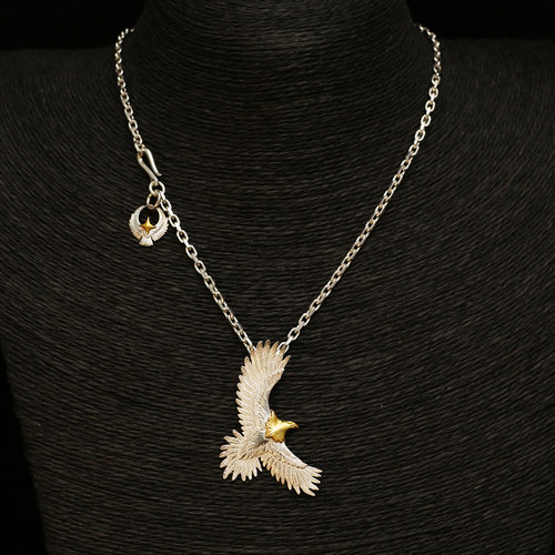 HB925纯银十字链手工老鹰项链