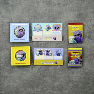 日本SUN-STAR太阳星联名whippi&wrappi嬉皮戏限定彩色内页便签