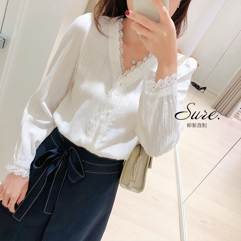 ÁøÐõ×ÔÖÆ ½ðÃØÊé2018ÔçÇïпîchic³¤Ðä°×³ÄÒÂVÁìÀÙË¿³ÄÉÀÅ®×°ÉÏÒÂ