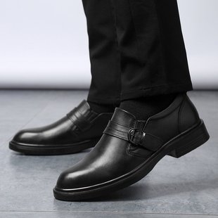 Giày da nam mùa đông cộng với giày ấm áp Giày mùa đông bảo mật cao để giúp tuyết ngoài trời cộng với giày nhung thông thường giầy nam