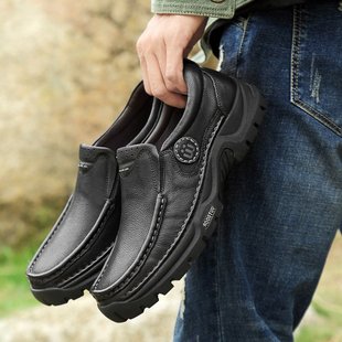 Giày da nam mùa đông cộng với giày ấm áp Giày mùa đông bảo mật cao để giúp tuyết ngoài trời cộng với giày nhung thông thường giầy nam