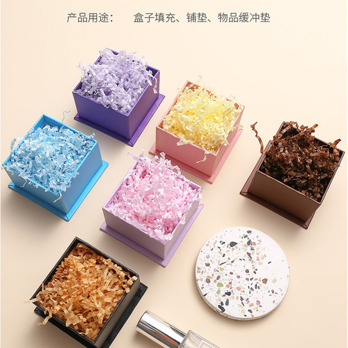 彩色拉菲草褶皱纸丝 纸条 香水红酒喜糖礼盒填充物盒子拉菲草纸丝 - 封面