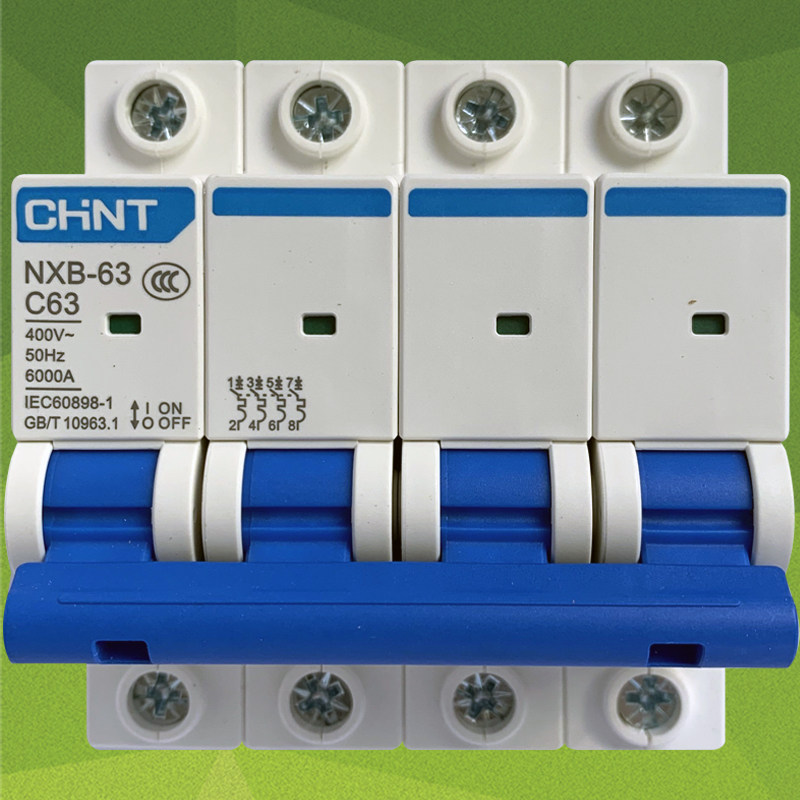正泰小型断路器nxb-63 4p 63a 正泰空气开关 四极c型 c63正泰空开