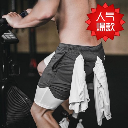 运动健身跑步速干透气网红假两件