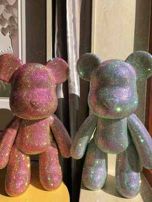 暴力熊摆件搪胶镶钻公仔节日礼品