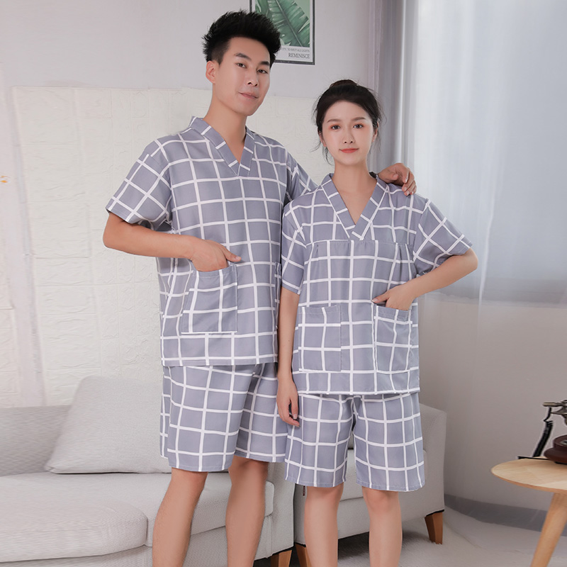 纯棉情侣大码套装睡衣汗蒸服